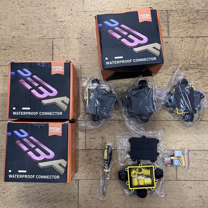 Pack 4 Caixa conexão impermeável luminárias p/ exterior estanque Peba