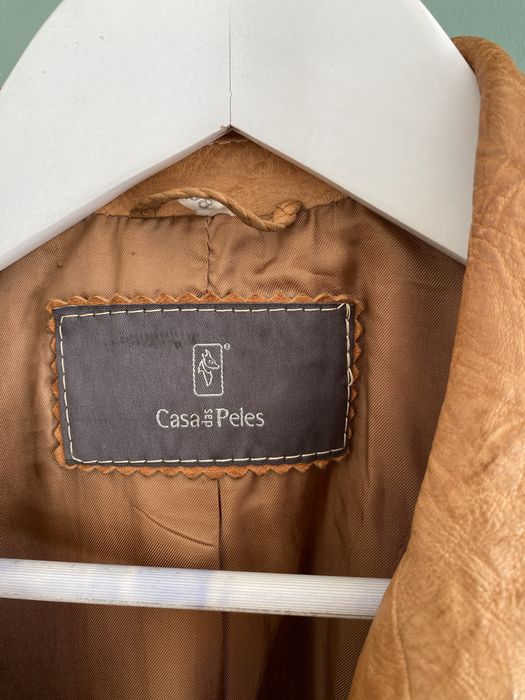 Casaco de pele castanho