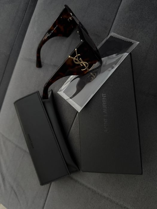 Okulary YSL brozowo czarne