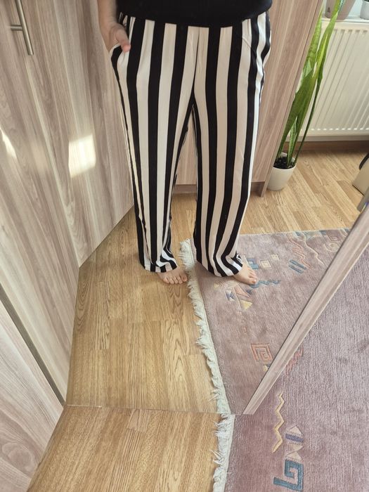 Spodnie damskie letnie szerokie nogawki H&M rozm.M