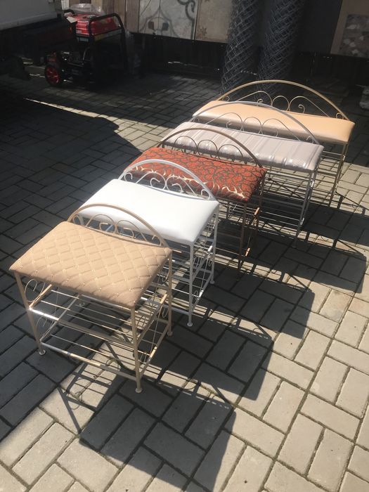 Банкетка с полками для обуви, Банкетка кована,полка,етажерка