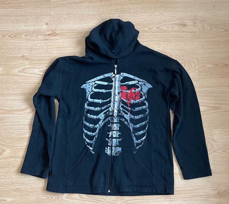 Casaco Algodão Hoodie Emo Esqueleto - The Darkside, M