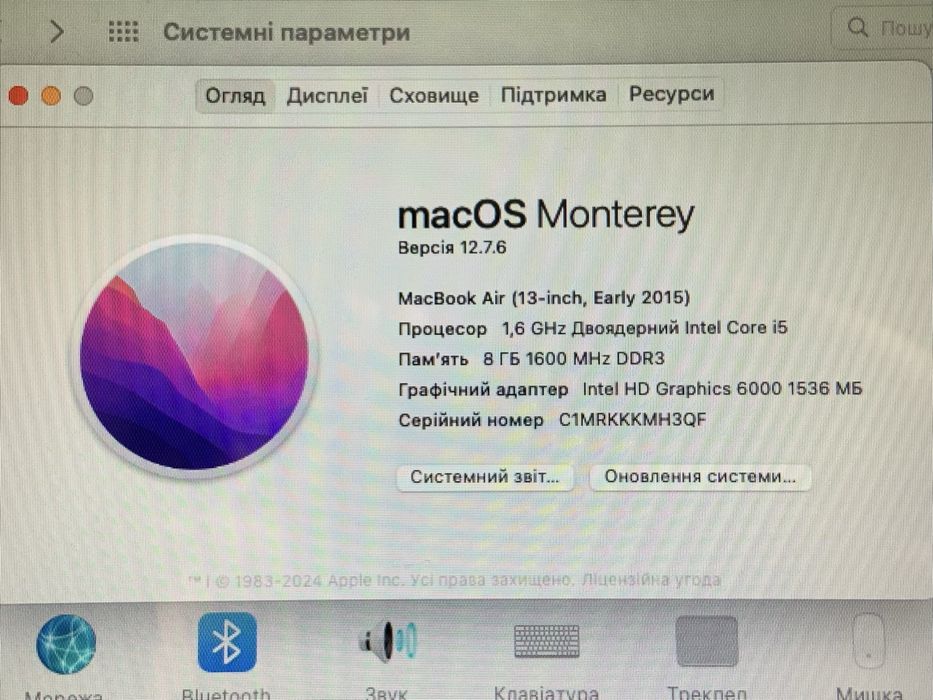 Ноутбук Macbook Air 13, зарядка, сумка