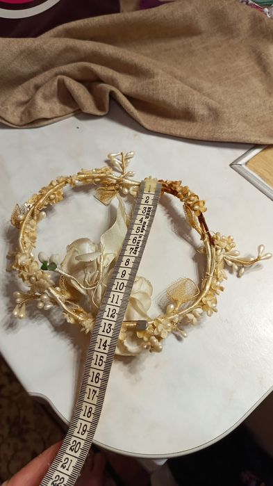Весільний віночок, винтажный свадебный венок,