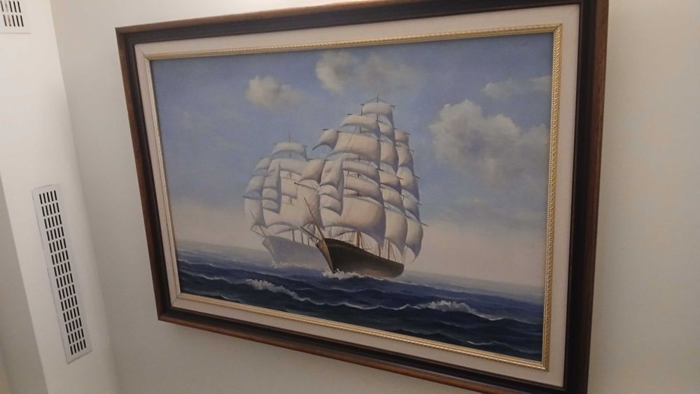 Quadro com pintura do mar