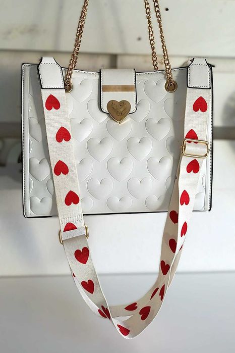 Mala de ombro - branca com dourado - Muito Elegante