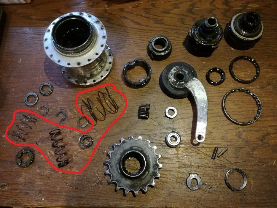 SACHS PENTASPORT - piasta pięciobiegowa dwa łańcuszki KOMPLET SPRĘŻYN