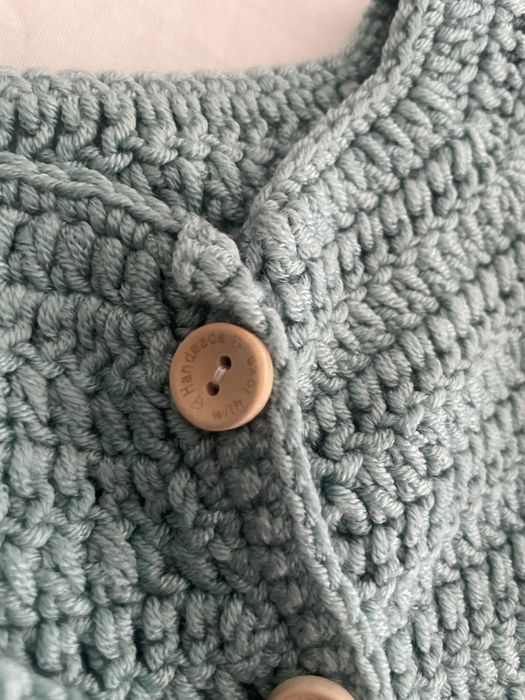 Sweterek handmade miętowy szałwia