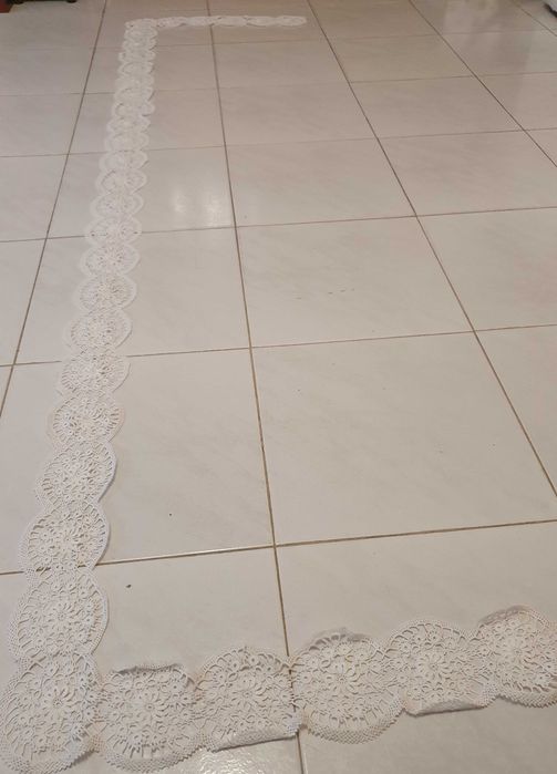 Entremeio / Rodapé em renda de CROCHET, para coser em lençol