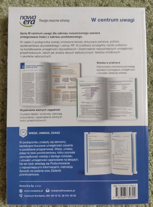 Podręcznik W centrum uwagi 2 poziom rozszerzony wydawnictwo Nowa Era