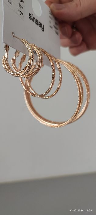 Kolczyki 3 pary pozłacane