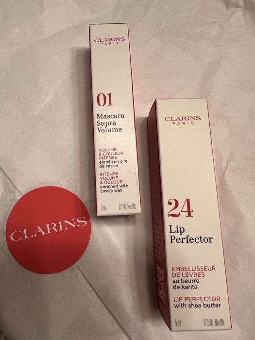Clarins błyszczyk do ust lip perfector 5 ml i tusz do rzęs maskara 3 ml