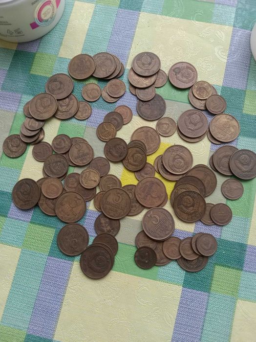 Монеты СССР 1,2,3 копейки (всего около 100 шт)