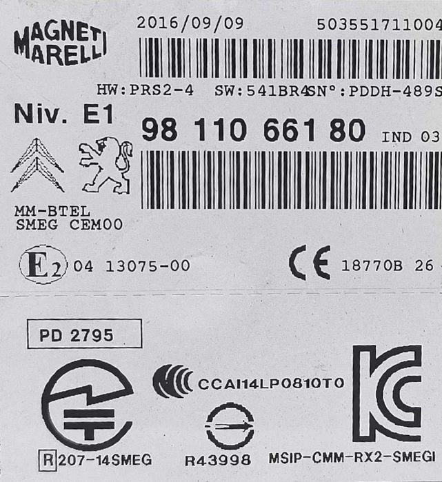 Rádio / Auto Rádio 9811066180 - PEUGEOT 208 I