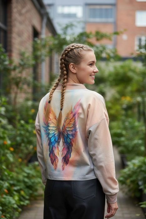 Auri Lili noWA wiosenna krótka bluza Nidra ze skrzydłami oversize L ha