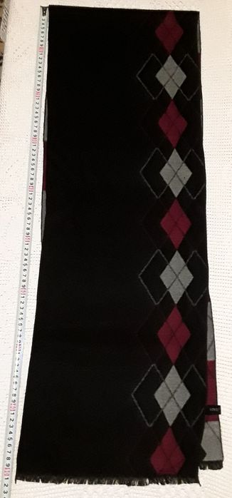Cachecol para homem preto com grená e cinza, novo sem etiqueta
