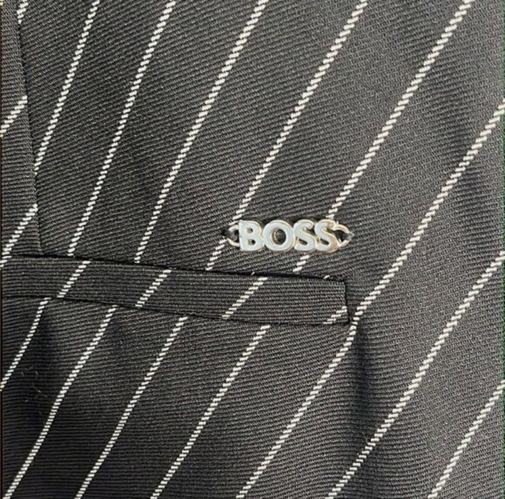 Штани до щиколотки Boss Tamata Stripe Stretch Wool, новий розмір, 10