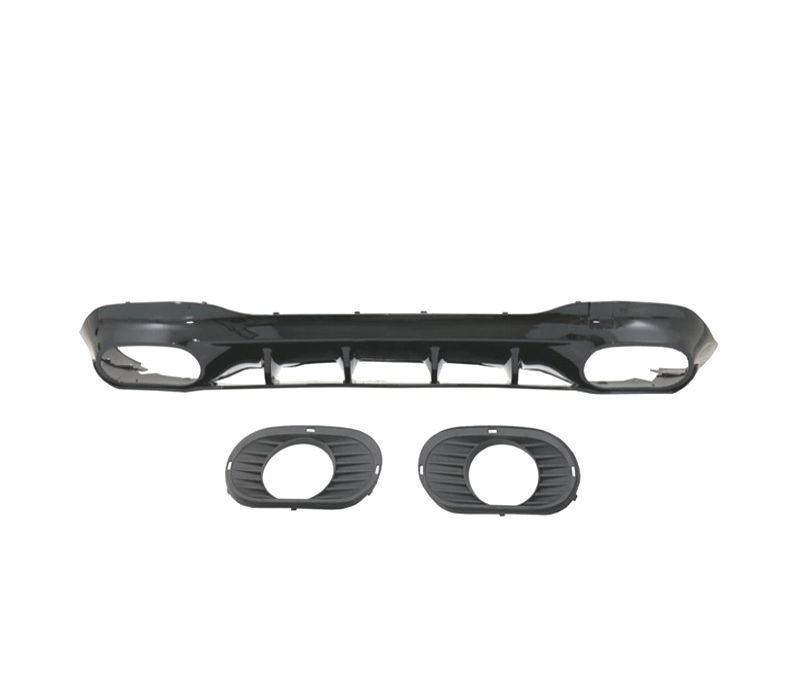DIFUSOR TRASEIRO MERCEDES V177 AMG 18- LOOK A35 PRETO BRILHANTE PONTEIRAS DE ESCAPE