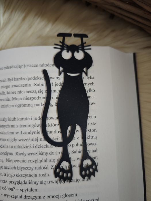 Ażurowa zakładka do książek, kot czarny hot book