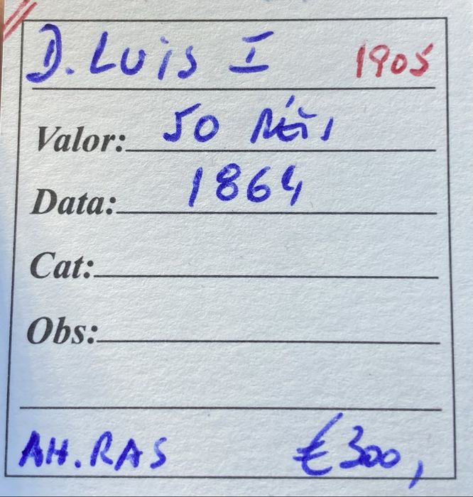 Moeda 1905 - D.Luis I - 50 Reis 1864