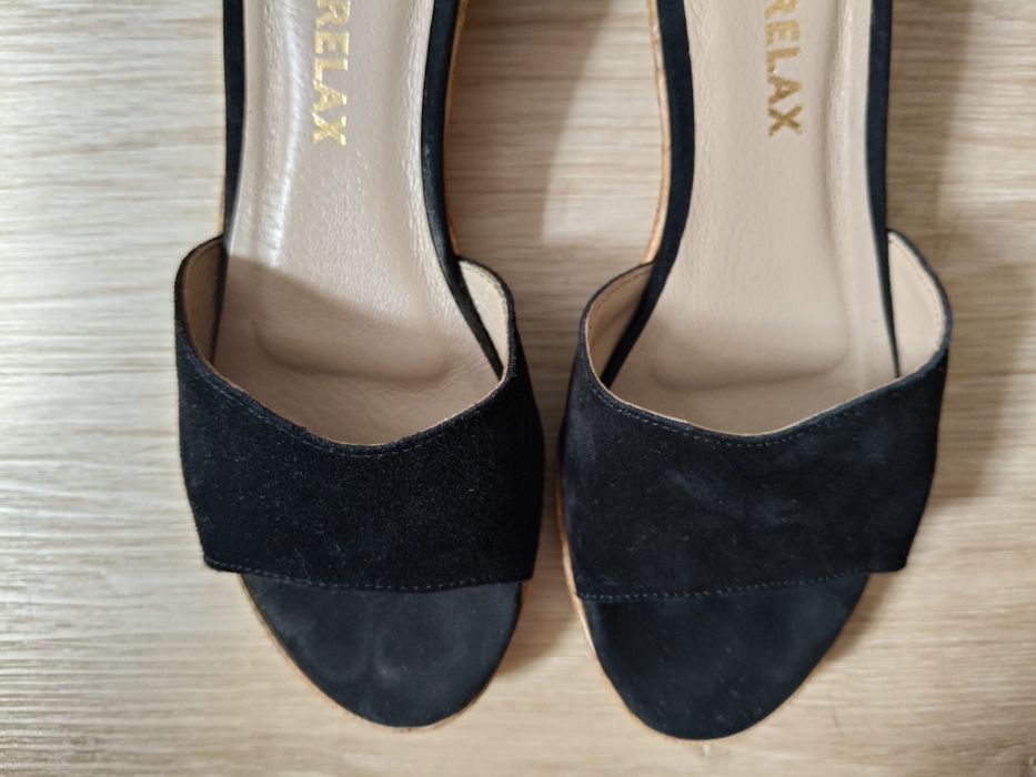 Buty Damskie Sandały na Platformie Skórzane Ryłko Czarne 3MBE3_X