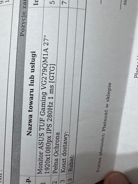 Monitor ASUS TUF Gaming 27 cali 280hz 1ms