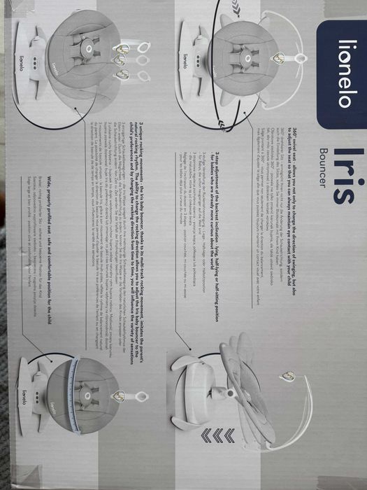 Bujaczek leżaczek elektryczny obrót 360° Lionelo Iris - Gwarancja