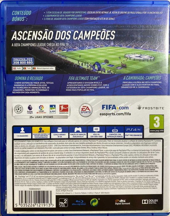 Jogo PS4: FIFA 19- Jogo em Português