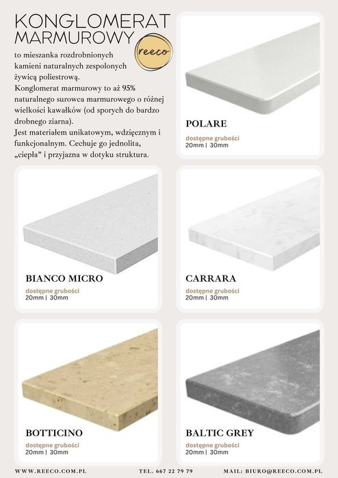 PROMOCJA! Konglomerat Granit Marmur. Parapety. Transport na terenie PL