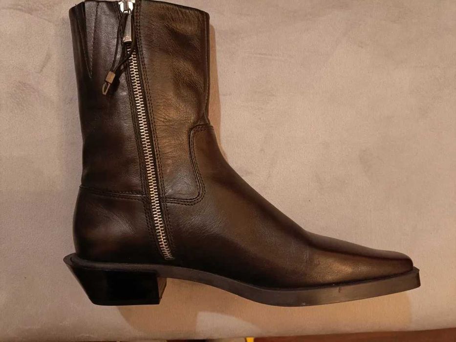 LUX,ZARA, Skórzane botki styl kowbojski 39/25,3cm