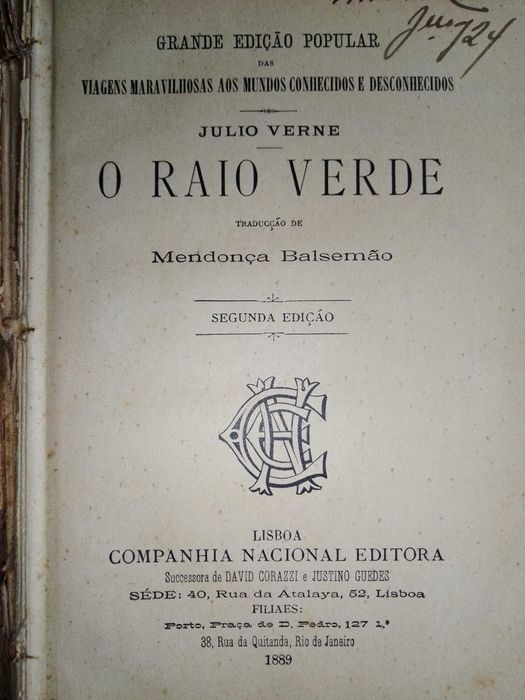 Antigo Livro de Júlio Verne ediçao de 1889