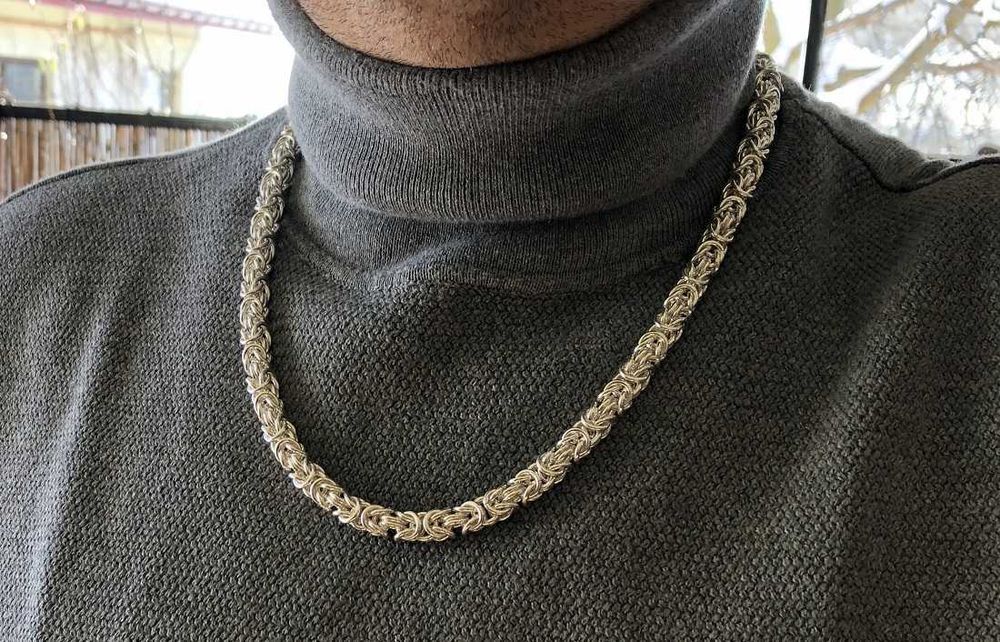 55cm 145g 8,3mm !! Łańcuch królewski-bizantyjski srebro925 od jubilera