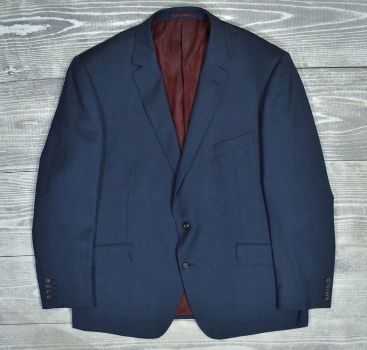 Marks Spencer Luxury Tailored Fit Granatowa Wełniana Marynarka 58