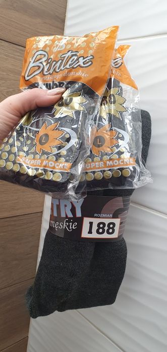 Zestaw getry męskie 188 czarne grube rajstopy L