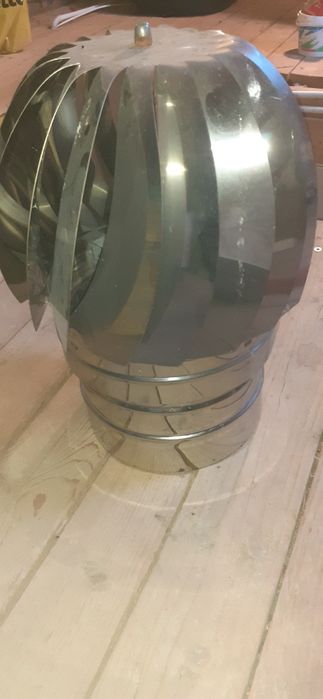 Nowa nasada kominowa obrotowa kulista beż podstawy fi 200 nierdzewna.