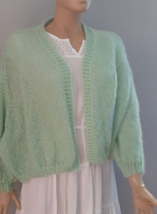 Sweter oversize ręcznie robiony na drutach