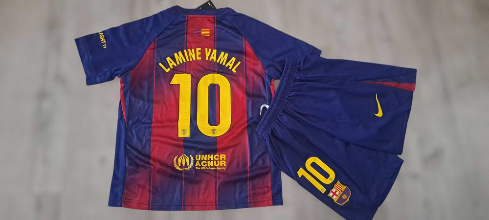 Strój Lamine Yamal Zestaw Komplet Dziecięcy FC Barcelona Yamal Szeroki Wybór
