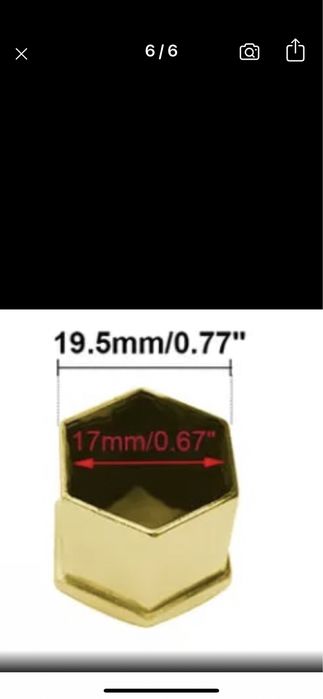 Zaślepki Śrub 17mm Złote Zatyczki Kapselki