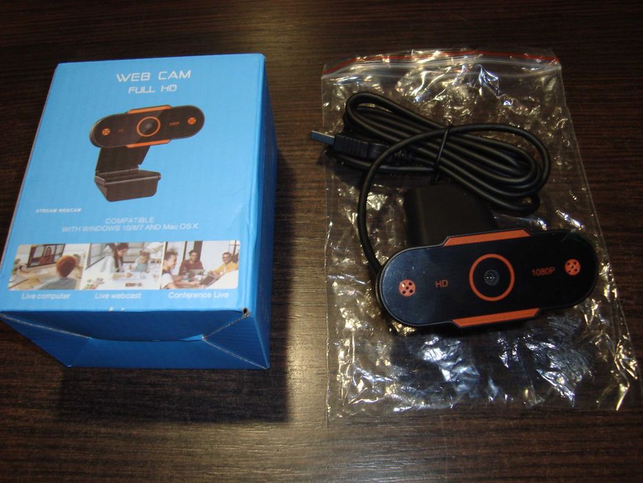 Веб-камера USB для компьютера 1080P Full HD с микрофоном.