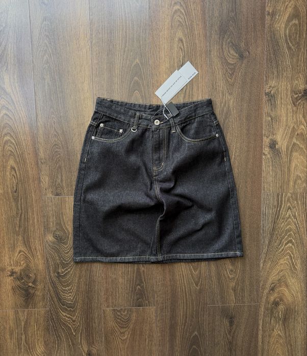 Широкі Шорти Джинсові Raw Denim Baggy Темні Jaded London Чорні Skater Y2K SK8 Wide ERD Type Flared Фларед Довгі Модні Молодіжні Racer