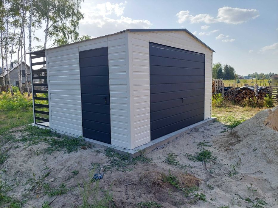 Garaż blaszany  6x5 grafit 7016