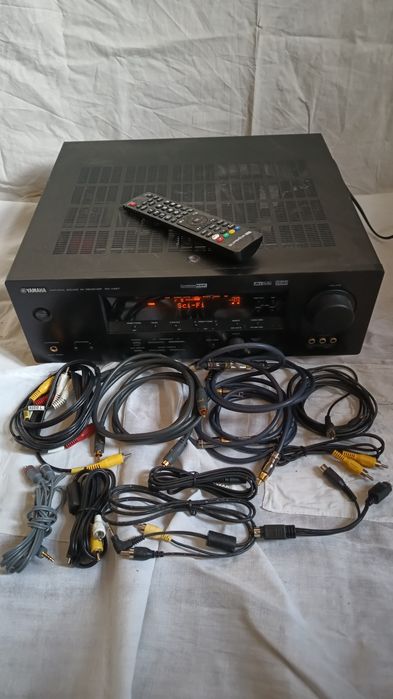 Amplituner wzmacniacz stereo Yamaha 360 wat RX-V457 pełne okablowanie,