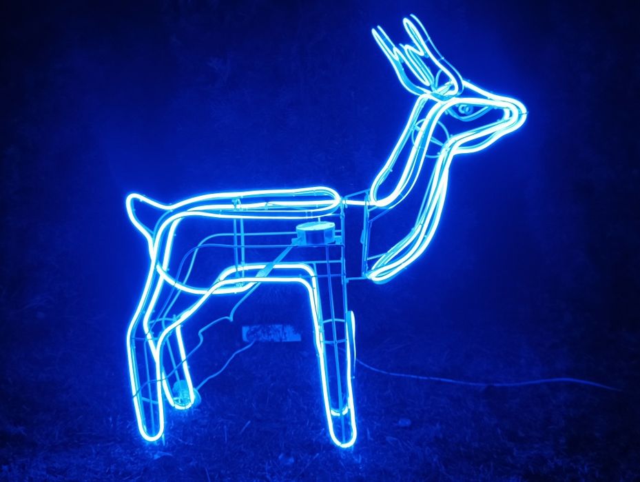 Renifer świecacy NEON LED duży XL niebieski świąteczny ledowy jeleń