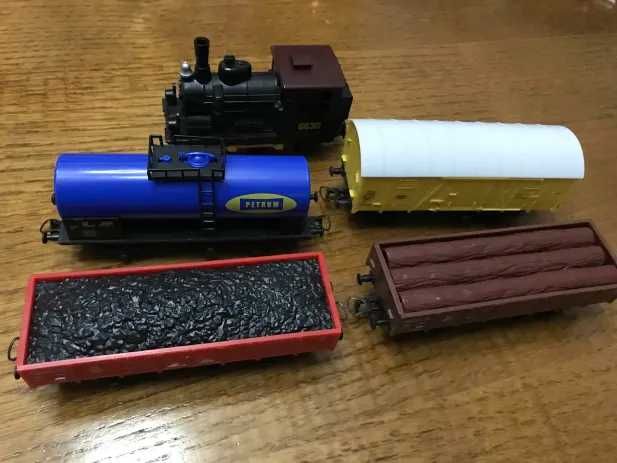 Lote linhas e comboio vapor H0 (HO) mehano ferromodelismo