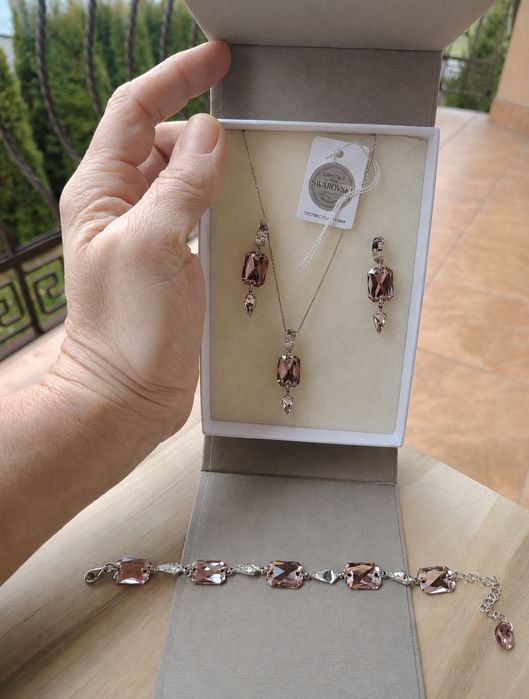 Kolczyki bransoletka naszyjnik Spark Nellie Vintage Rose Swarovski