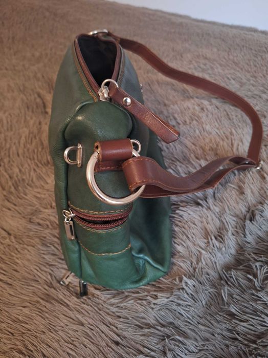 Torebka damska zielona - Skóra naturalna