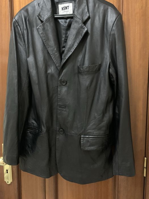 Casaco/ blaser em pele sintetica