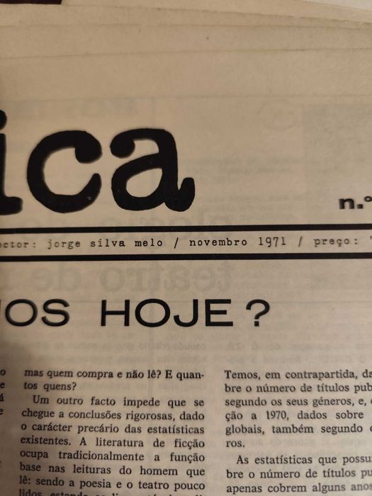 CRITICA Jornal Mensal de Jorge Silva e Melo Nº 1 Nov 1971 a Nº 9 Jul72
