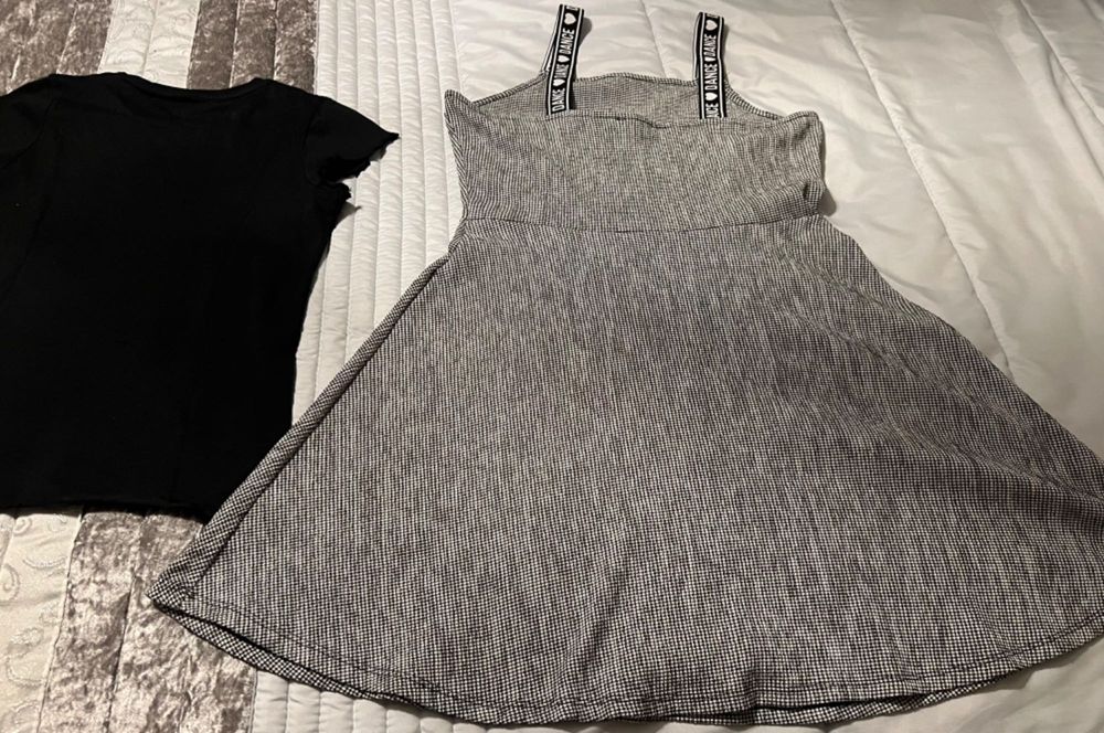 Vestido de alças + t-shirt para menina adolescente