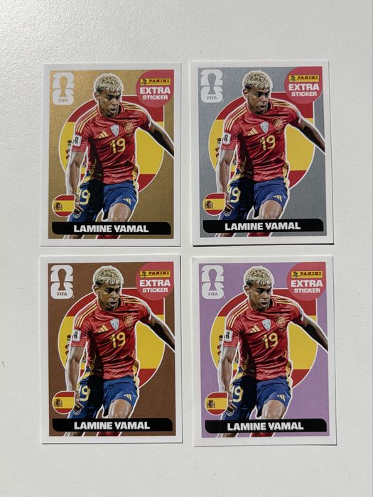 Lote completo Extra Stickers Lamine Yamal Panini Mundial 2026 - Campeão do Mundo